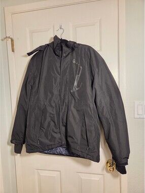 TSLA Winter Ski Jacket Medium Black Insulated Hooded Snowboard Coat